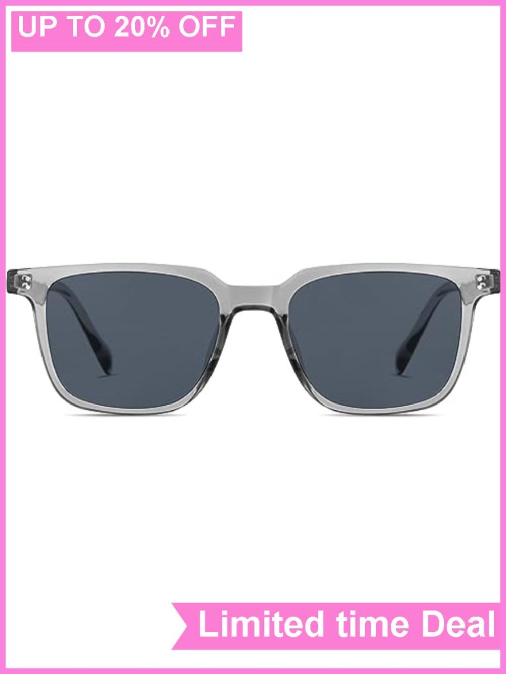 Trendy TR90 Square Sunglasses Men Women UV400 Tinted Shades